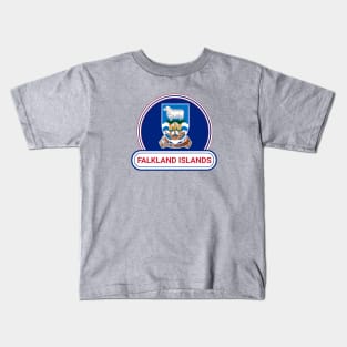 Falkland Islands Country Badge - Falkland Islands Flag Kids T-Shirt